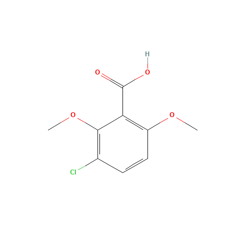 3-CHLORO-2,6-DIMETHOXYBENZOIC ACID (CAS: 36335-47-4) - Chemical Structure and Molecular Formula 
