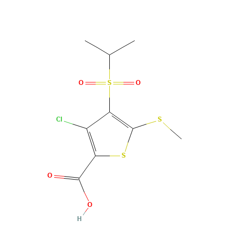 3-CHLORO-4-(ISOPROPYLSULFONYL)-5-(METHYLTHIO)THIOPHENE-2-CARBOXYLIC ACID (CAS: 175202-23-0) - Related Chemical Product