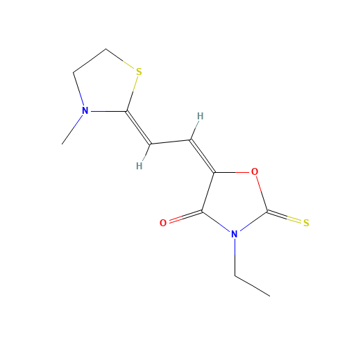 2-THIOXO-3-ETHYL-4-OXO-5-(2-(N-METHYL-1,3-THIAZOLIN-2-YLIDEN)-ETH-1-YLIDEN)-1,2-OXAZOLIDINE (CAS: 35795-44-9) - Related Chemical Product