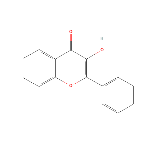 3-HYDROXYFLAVONE (CAS: 577-85-5) - Chemical Structure and Molecular Formula 