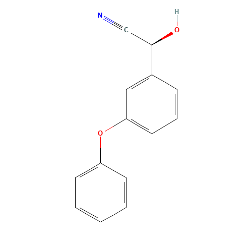 (S)-3-PHENOXYBENZALDEHYDE CYANOHYDRIN (CAS: 61826-76-4) - Chemical Structure and Molecular Formula 