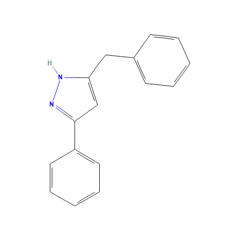 3-Phenyl-5-(phenylmethyl)-(1H)-pyrazole (CAS: 25142-45-4) - Chemical Structure and Molecular Formula 