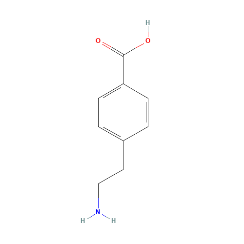 4-(2-AMINO-ETHYL)-BENZOIC ACID (CAS: 1199-69-5) - Chemical Structure and Molecular Formula 