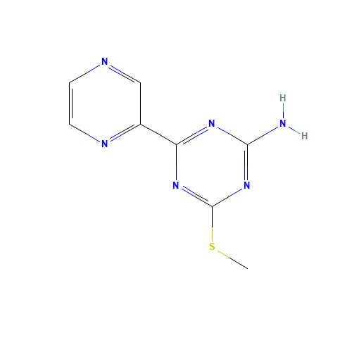 4-(METHYLTHIO)-6-PYRAZIN-2-YL-1,3,5-TRIAZIN-2-AMINE (CAS: 175202-92-3) - Related Chemical Product