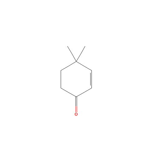 4,4-DIMETHYL-2-CYCLOHEXEN-1-ONE (CAS: 1073-13-8) - Chemical Structure and Molecular Formula 
