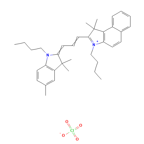 4,5-BENZO-1,1'-DIBUTYL-3,3,3',3',5'-PENTAMETHYLINDACARBOCYANINE PERCHLORATE (CAS: 215370-93-7) - Related Chemical Product