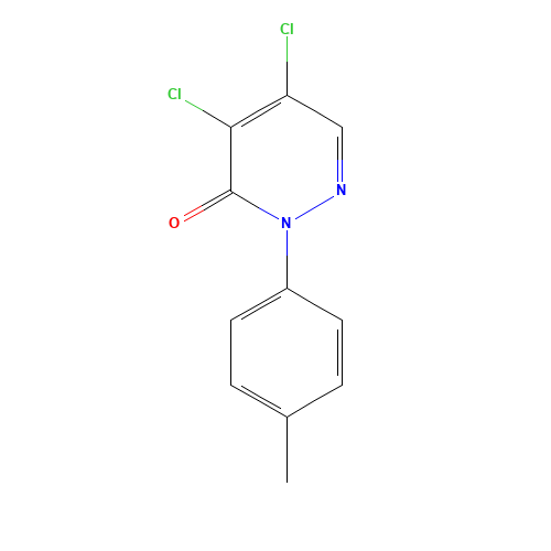 4,5-DICHLORO-2-(4-METHYLPHENYL)-2,3-DIHYDROPYRIDAZIN-3-ONE (CAS: 33098-21-4) - Chemical Structure and Molecular Formula 