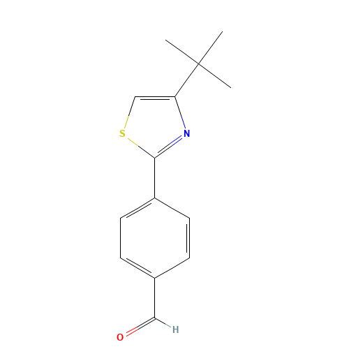 4-[4-(TERT-BUTYL)-1,3-THIAZOL-2-YL]BENZALDEHYDE (CAS: 175202-78-5) - Chemical Structure and Molecular Formula 