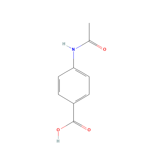 p-Acetylamino benzoic acid (CAS: 556-08-1) - Chemical Structure and Molecular Formula 