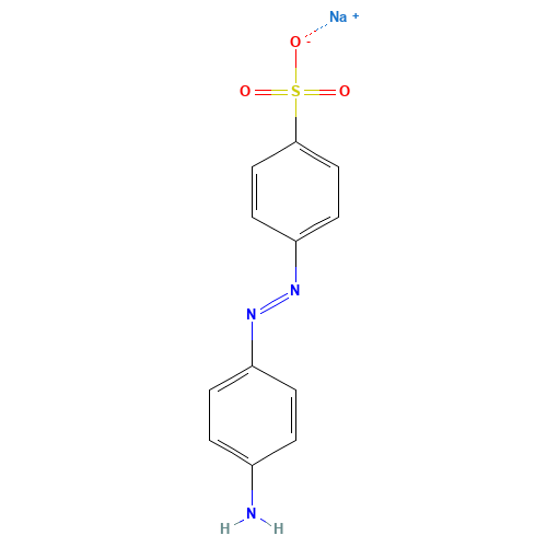 4-AMINOAZOBENZENE-4'-SULFONIC ACID SODIUM SALT (CAS: 2491-71-6) - Chemical Structure and Molecular Formula 