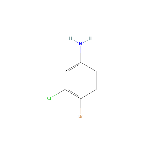 4-BROMO-3-CHLOROANILINE (CAS: 21402-26-6) - Chemical Structure and Molecular Formula 