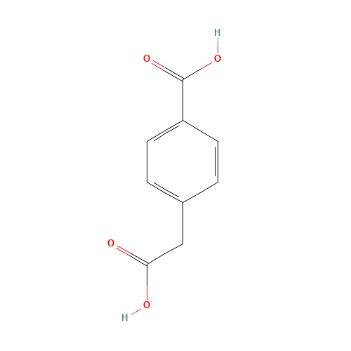 4-CARBOXYPHENYLACETIC ACID (CAS: 501-89-3) - Chemical Structure and Molecular Formula 