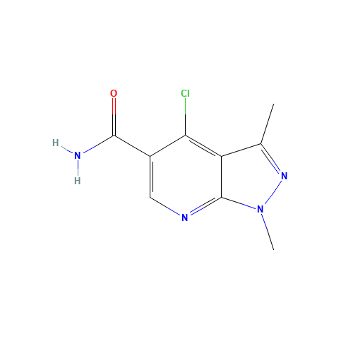 4-CHLORO-1,3-DIMETHYL-1H-PYRAZOLO[3,4-B]PYRIDINE-5-CARBOXAMIDE (CAS: 175201-98-6) - Related Chemical Product