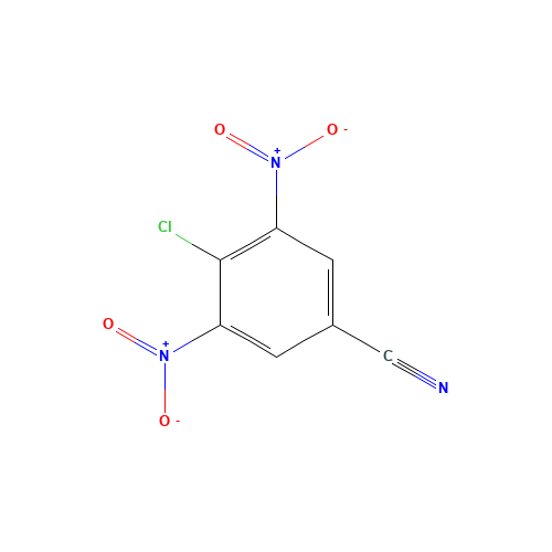 4-CHLORO-3,5-DINITROBENZONITRILE (CAS: 1930-72-9) - Chemical Structure and Molecular Formula 