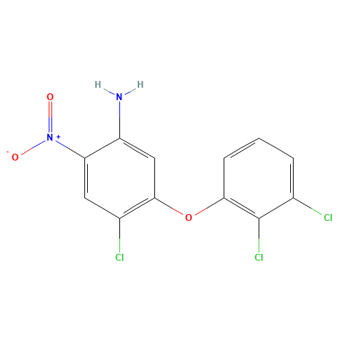 4-Chloro-5-(2,3-dichlorophenoxy)-2-nitroaniline (CAS: 118353-04-1) - Chemical Structure and Molecular Formula 