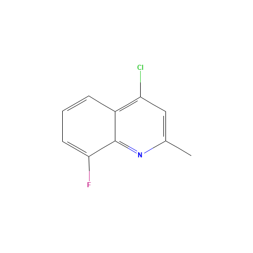 4-CHLORO-8-FLUORO-2-METHYLQUINOLINE (CAS: 18615-59-3) - Chemical Structure and Molecular Formula 