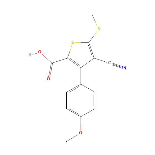4-CYANO-3-(4-METHOXYPHENYL)-5-(METHYLTHIO)THIOPHENE-2-CARBOXYLIC ACID (CAS: 116493-07-3) - Related Chemical Product
