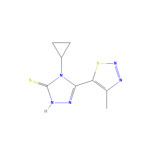 4-CYCLOPROPYL-5-(4-METHYL-1,2,3-THIADIAZOL-5-YL)-4H-1,2,4-TRIAZOLE-3-THIOL (CAS: 352018-98-5) - Related Chemical Product