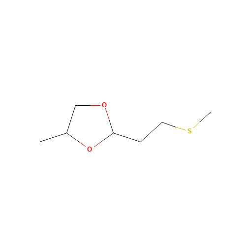 4-Methyl-2-(2-(methylthio)ethyl)-1,3-dioxolane (CAS: 59007-89-5) - Chemical Structure and Molecular Formula 
