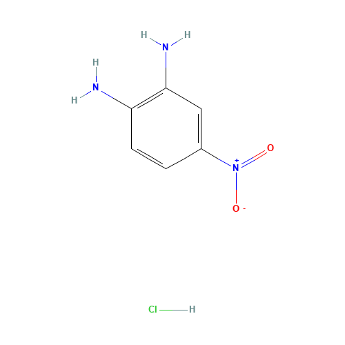 4-NITRO-1,2-PHENYLENEDIAMINE MONOHYDROCHLORIDE (CAS: 53209-19-1) - Chemical Structure and Molecular Formula 