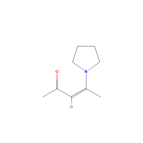 4-TETRAHYDRO-1H-PYRROL-1-YLPENT-3-EN-2-ONE (CAS: 3389-57-9) - Chemical Structure and Molecular Formula 