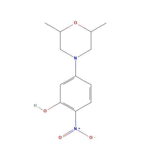 5-(2,6-DIMETHYLMORPHOLINO)-2-NITROPHENOL (CAS: 175135-20-3) - Chemical Structure and Molecular Formula 
