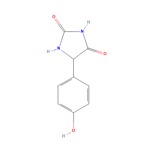 4-Hydroxyphenyl hydantoin (CAS: 2420-17-9) - Chemical Structure and Molecular Formula 