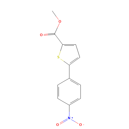 5-(4-NITROPHENYL)THIOPHENE-2-CARBOXYLICACIDMETHYLESTER (CAS: 61100-12-7) - Chemical Structure and Molecular Formula 