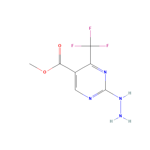5-(METHOXYCARBONYL)-4-(TRIFLUOROMETHYL)PYRIMIDINE-2-HYDRAZINE (CAS: 175137-28-7) - Chemical Structure and Molecular Formula 