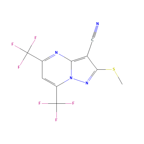 5,7-BIS(TRIFLUOROMETHYL)-3-CYANO-2-(METHYLTHIO)PYRAZOLO[1,5-A]PYRIMIDINE (CAS: 174842-48-9) - Related Chemical Product
