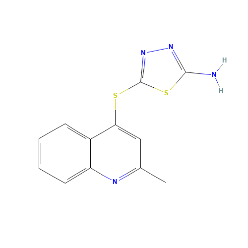 5-[(2-METHYL-4-QUINOLYL)THIO]-1,3,4-THIADIAZOL-2-AMINE (CAS: 219719-19-4) - Related Chemical Product