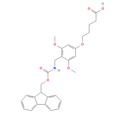 5-[3,5-DIMETHOXY-4-(FMOC-AMINOMETHYL)PHENOXY]PENTANOIC ACID (CAS: 115109-65-4) - Chemical Structure and Molecular Formula 