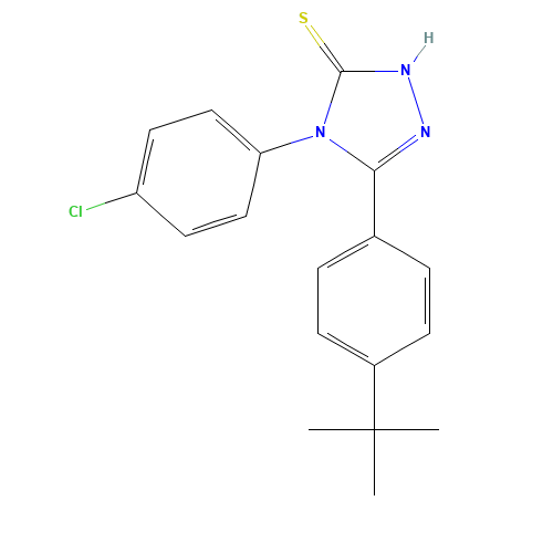 5-[4-(TERT-BUTYL)PHENYL]-4-(4-CHLOROPHENYL)-4H-1,2,4-TRIAZOLE-3-THIOL (CAS: 124998-68-1) - Related Chemical Product