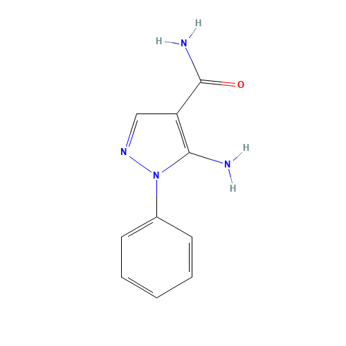 5-Amino-1-phenyl-1H-pyrazole-4-carboxamide (CAS: 50427-77-5) - Chemical Structure and Molecular Formula 