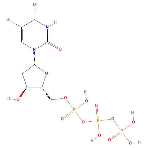5-BROMO-2'-DEOXYURIDINE 5'-TRIPHOSPHATE SODIUM SALT (CAS: 102212-99-7) - Chemical Structure and Molecular Formula 