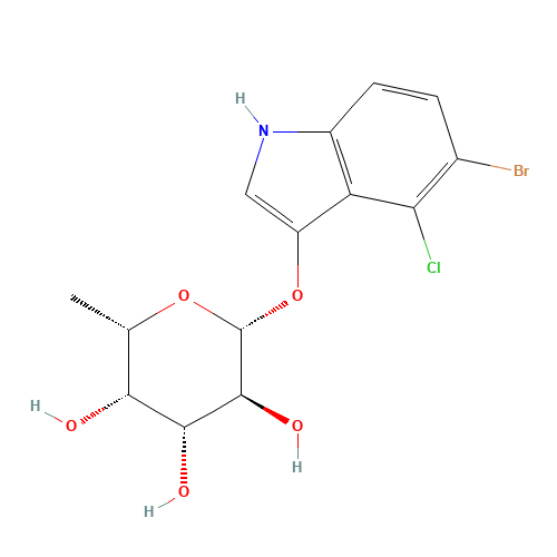 5-BROMO-4-CHLORO-3-INDOXYL-BETA-L-FUCOPYRANOSIDE (CAS: 125328-84-9) - Chemical Structure and Molecular Formula 