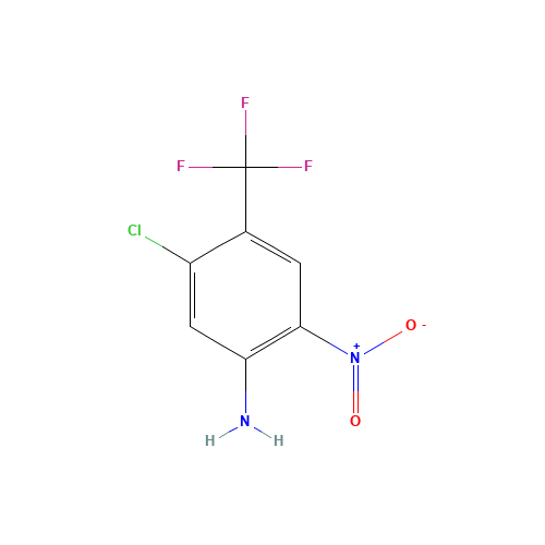 4-AMINO-2-CHLORO-5-NITROBENZOTRIFLUORIDE (CAS: 35375-74-7) - Chemical Structure and Molecular Formula 