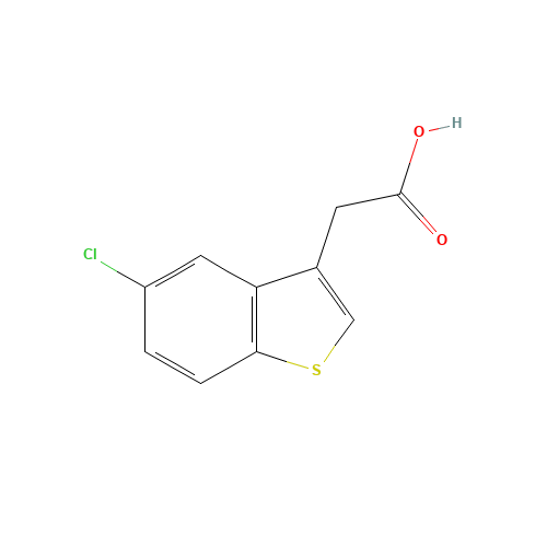 5-CHLOROBENZO[B]THIOPHENE-3-ACETIC ACID (CAS: 17266-30-7) - Chemical Structure and Molecular Formula 