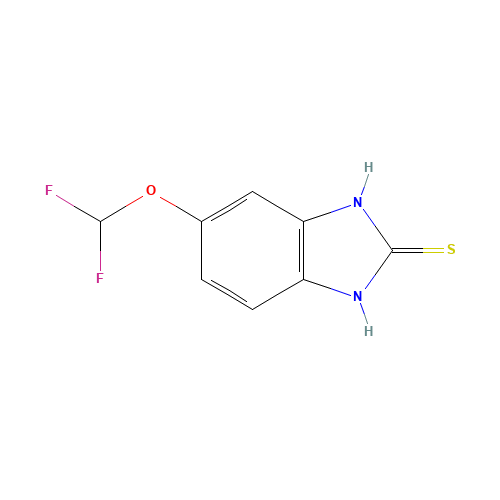 5-(Difluoromethoxy)-2-mercapto-1H-benzimidazole (CAS: 97963-62-7) - Chemical Structure and Molecular Formula 