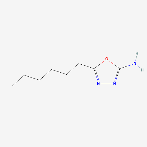 5-HEXYL-1,3,4-OXADIAZOL-2-YLAMINE (CAS: 69741-94-2) - Chemical Structure and Molecular Formula 