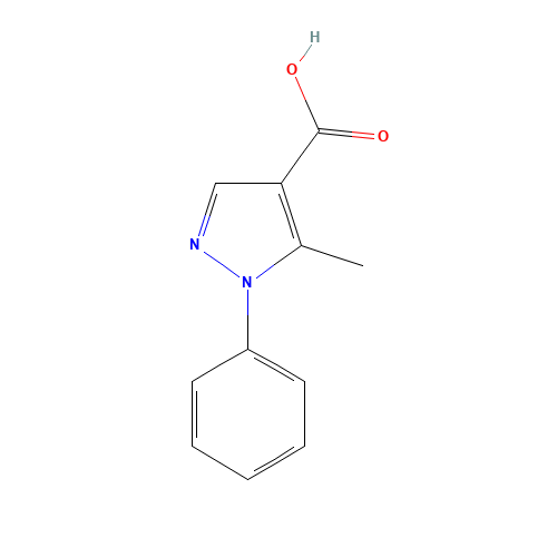 5-METHYL-1-PHENYL-1H-PYRAZOLE-4-CARBOXYLIC ACID (CAS: 91138-00-0) - Chemical Structure and Molecular Formula 