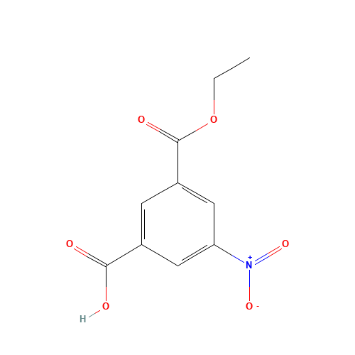 5-NITROISOPHTHALIC ACID MONOETHYL ESTER (CAS: 22871-55-2) - Chemical Structure and Molecular Formula 