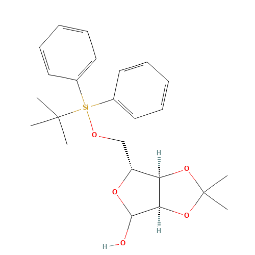 5-O-tert-Butyldiphenylsilyl-2,3-O-isopropylidene-D-ribofuranose (CAS: 141607-35-4) - Chemical Structure and Molecular Formula 