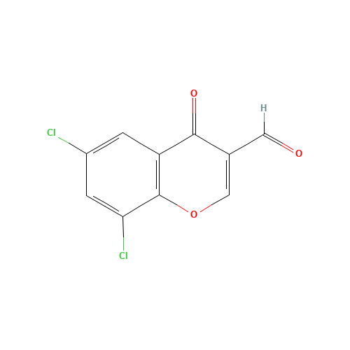 6,8-DICHLORO-3-FORMYLCHROMONE (CAS: 64481-10-3) - Chemical Structure and Molecular Formula 