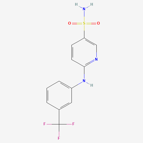 6-[[3-(Trifluoromethyl)phenyl]amino]-3-pyridinesulfonamide (CAS: 37105-07-0) - Chemical Structure and Molecular Formula 