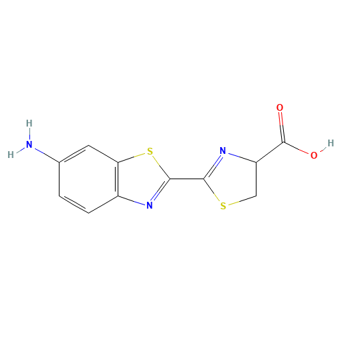 4,5-DIHYDRO-2[6-AMINO-2-BENZTHIAZOLYL]-4-THIAZOLE CARBOXYLIC ACID (CAS: 118969-27-0) - Chemical Structure and Molecular Formula 