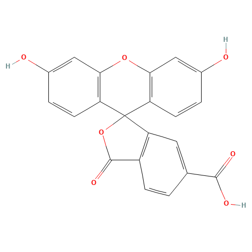 6-Carboxyfluorescein (CAS: 3301-79-9) - Chemical Structure and Molecular Formula 