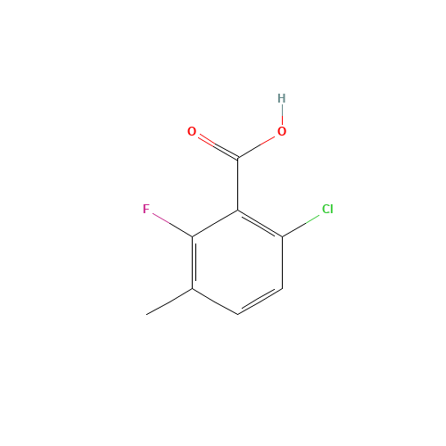 6-CHLORO-2-FLUORO-3-METHYLBENZOIC ACID (CAS: 32890-90-7) - Chemical Structure and Molecular Formula 