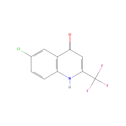 6-CHLORO-4-HYDROXY-2-(TRIFLUOROMETHYL)QUINOLINE (CAS: 18706-21-3) - Chemical Structure and Molecular Formula 