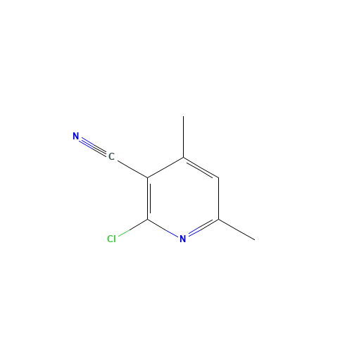 2-Chloro-3-cyano-4,6-dimethylpyridine (CAS: 14237-71-9) - Chemical Structure and Molecular Formula 